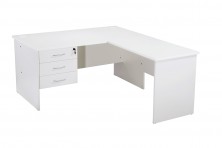 Desk, Return, Fitted Drawer Pedestal